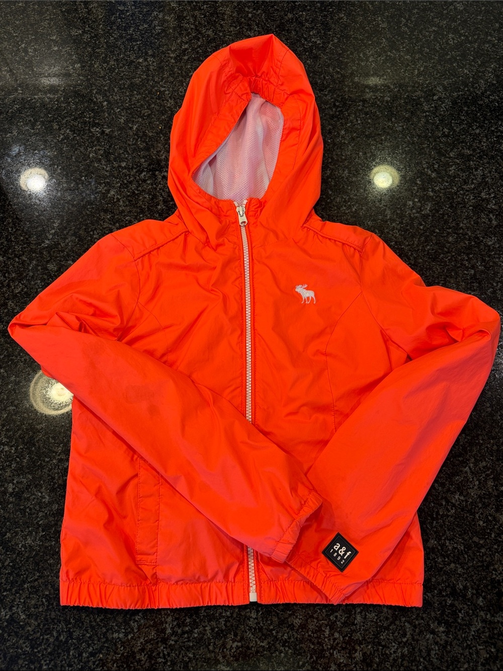 Abercrombie kids Bright Orange Hooded Rain Jacket
